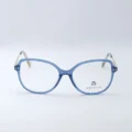 lunette de vue femme oeil de mouche bleu face