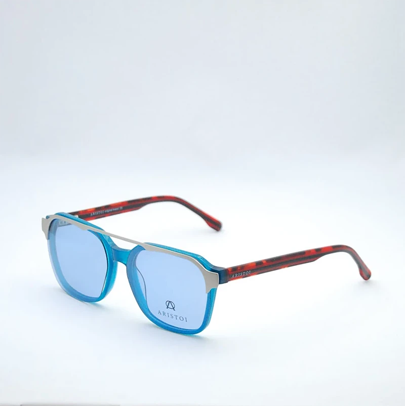 lunette de vue unisex avec clips solaire bleu marque originale Aristoi